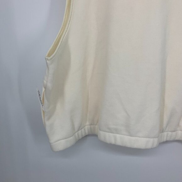 Old Navy Vest Fleece Full Zip Front Sleeveless Ivory SOFT NWT - Picture 10 of 11